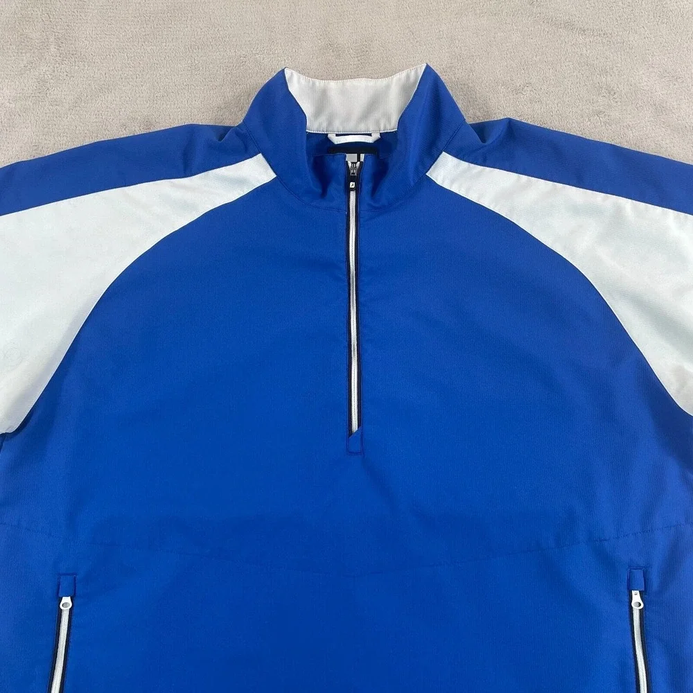 FootJoy‎ Golf 1/2 Zip Pullover Windbreaker Men XL Blue Grey Performance Wicking